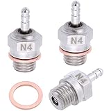 Hobbypark 70117 RC Medium Hot Glow Plugs No.4 N4 Platinum/Iridium Super Duty Spark Engine Parts for RC Traxxas Redcat Nitro Car Truck Buggy (Pack of 3)
