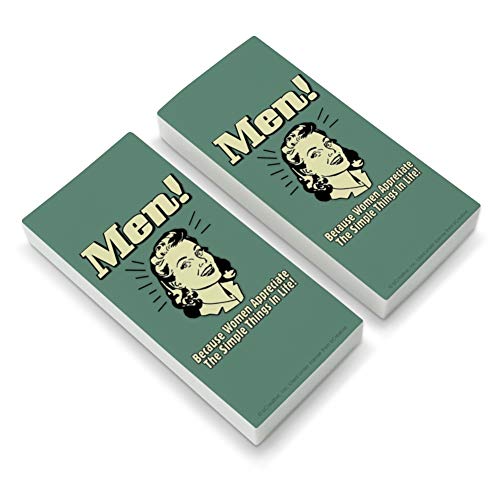 Men Because Women Appreciate The Simple Things in Life Funny Humor Retro Eraser Set of 2