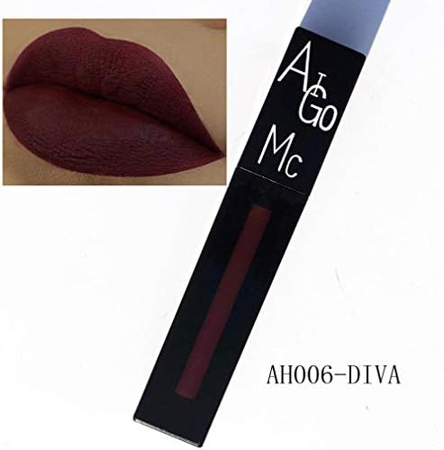 New Fashion Lipstick Cosmetics Women Sexy Lips Matte Lasting Lip Gloss Party Liquid Mingfa Velvet Moisturizer Waterproof Not Stick On Cup Lipgloss Beauty Makeup Long Liner(06#)