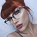 AStyles - Vintage Inspired Gradient Half Tinted Frame Clear Lens Cat Eye Glasses (Black-Clear-Bottom, Clear)