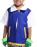 LAYSHOWCOS Anime Trainer Costume Hoodie Jacket Shirt Gloves Hat Cosplay Sets Blue