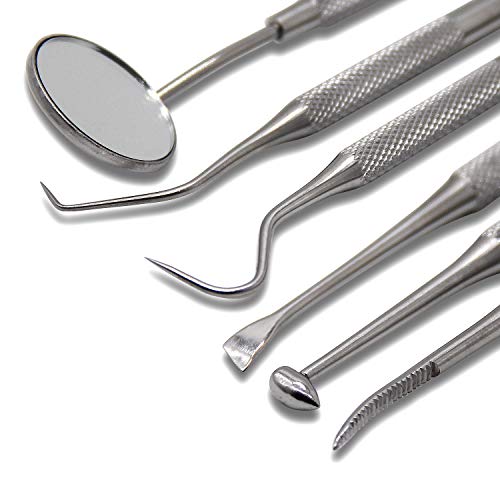 Dental Tools 8Pcs, MOTYYA Teeth Cleaning Tools kit Professional Tooth Hygiene Stainless Steel Dental Picks Oral Care set to Remover Tartar, tooth scraper,Mouth Mirror,Tooth Scaler home use