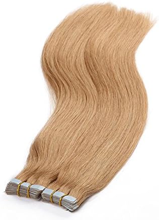 Tape in Human Hair Extensions 16" 18" 20" 22" 24" 26Inch 40pcs 100g set Remy Hair Tape Hair Extensions Straight Skin Weft 100% Human Hair(26inch Color27#)