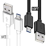 Micro USB Cable,[2Pack] Extra Long Android Charger Cable for Samsung Galaxy S7, 6Ft 10Ft Android Phone Fast Charger Cord for Samsung Galaxy S7 Edge S6 S5,Note 5/4,LG G4,PS4,Camera
