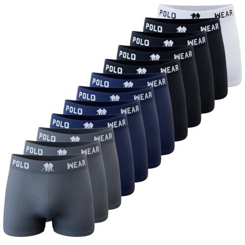 Kit 12 Cuecas Masculinas Boxer Microfibra Adulto Box Sem Costura Polo Wear Sortido