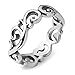 Chuvora 925 Sterling Silver Filigree Curves Swirl Pattern Wave Design Tribal Band Ring Size 9