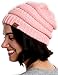 Tough Headwear Womens Winter Hat - Warm Chunky Cable Knit Beanies - Winter Beanie Hats for Women Cold Weather - Beanies Women Pink