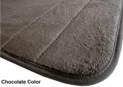 Chocolate Color Microfiber Suede Non-Slip Back Rug Bath Mat with Memory Foam 17 X 24 Inches