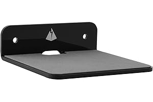 TXEsign Small Wall Shelf Speaker Stand, Mount for Webcam, Cell Phones, Mesh Router, Display Shelf Acrylic (Black)