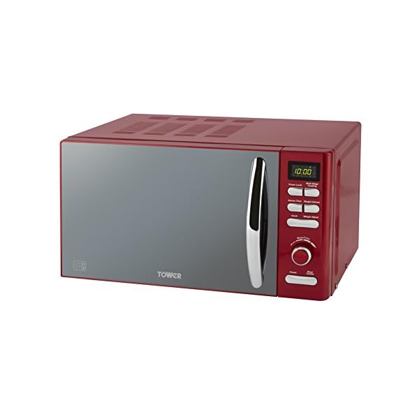 Tower T24019R Infinity Digital Solo Microwave with 6 Power Levels, 8 Auto Cook Options, 60 Minute Timer, Defrost…
