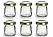 Nakpunar 6 pcs, 1.5 oz Mini Glass Jars with Gold Lids - MADE IN USA - for Jam, Honey, Wedding Favors, Shower Favors