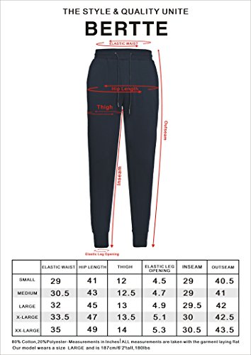 Bertte Men's Slim-Boys Jogger, Black Medium - Thumbnail 7