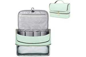 PRIPHER Double-Layer Travel Case for Dyson Airwrap, Shark Flexstyle Travel Carrying Case, Waterproof Portable Storage Bag for Dyson & Shark Hair Dryer/Styler/Airwrap/Attachments, Gift for Women (Green)