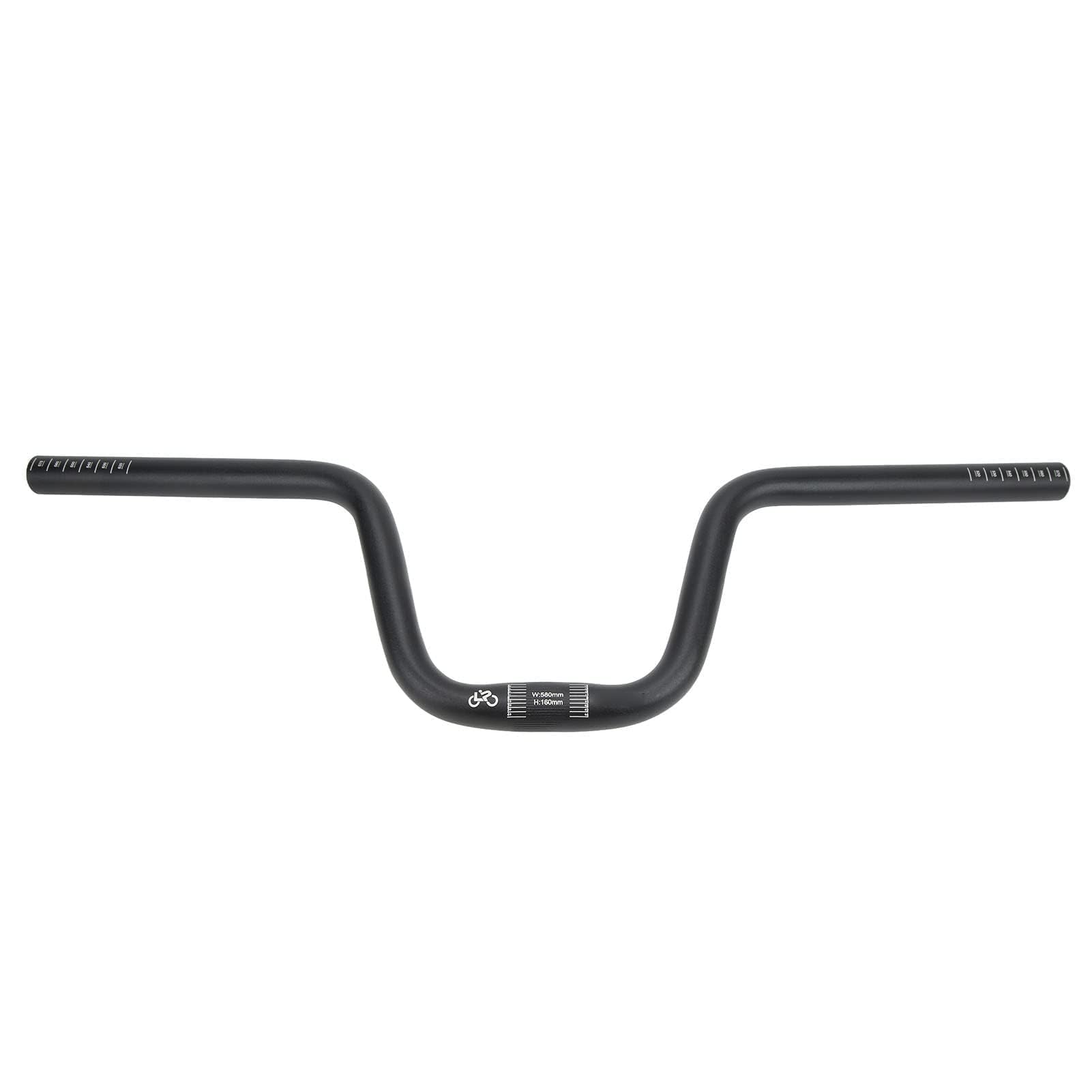 VBESTLIFE Bike Riser Handlebar, Dia 25.4mm Aluminum Alloy Bike Swallow Shaped Handlebar Fits for Folding Bike Black(Lift 160mm / 6.3in)
