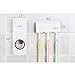 HaloVa Toothpaste Dispenser, Automatic Dustproof Toothpaste Squeezer and Toothbrush Holder Set, Hands Free Toothpaste Squeezer with Sticky Suction Pad for Family Washroom Bathroom, White