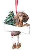 Dachshund Ornament Red with Unique 
