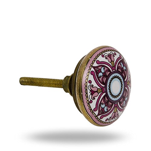 Set of 6 Ceramic Cairo Drawer Knobs Kitchen Cabinet Dresser Pull