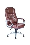 High Back Executive Leather Ergonomic Office Desk Computer Chair O10 Brown (Kitchen)