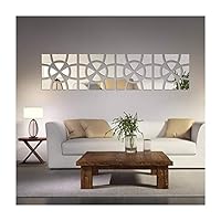 Alrens(TM 48pcs/Set Geometric Art Mirror Effect 3D Wall Sticker TV Backdrop Door Decorative DIY Painting Acrylic Sticker Living Room Home Decor