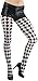 ToBeInStyle Women's Harlequin Designed Opaque Full Footed Pantyhose - BLACK/WHITE