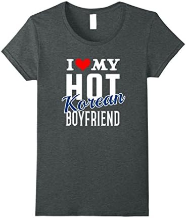 Womens I Love My Hot Korean Boyfriend Shirt Medium Dark Heather