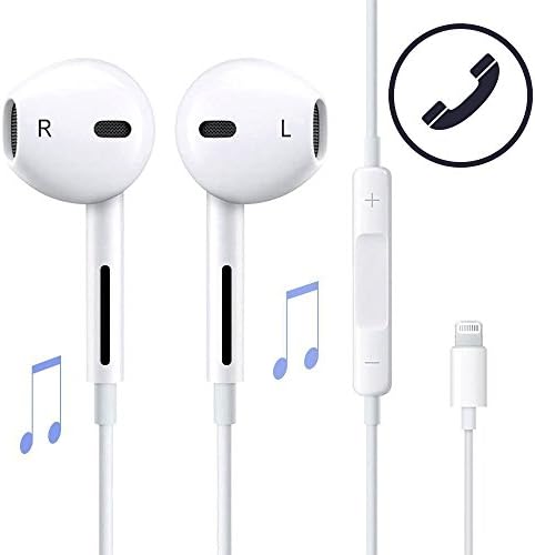 Lightning earphones,Earbuds,Apple EarPods with Lightning Connector with Remote and Mic for Apple Earbuds iphone 7 iphone 8 iphone 8 plus (White)