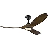 Monte Carlo 3MAVR52BKD Maverick II Energy Star 52" Ceiling Fan with LED Light and Hand Remote Control, 3 Balsa Wood Blades, M