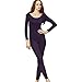 Liang Rou Women's Scoop Neck Long Johns Ultra Thin Modal Thermal Underwear Top & Bottom Set