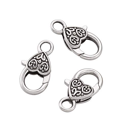 Kissitty 50-Piece Tibetan Antique Silver Large Heart Lobster Claw Clasps Lead & Nickel & Cadmium Fre - //medicalbooks.filipinodoctors.org
