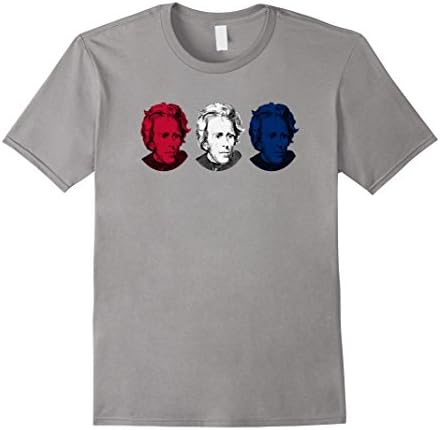 Men's Red, White, and Blue - Andrew Jackson T-Shirt XL Slate