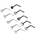 ORAZIO 10PCS 18G 316L Stainless Steel Nose Stud Rings L-Shape Labret Nose Studs Bone CZ Opal Piercing Jewelry Silver-tone and Black