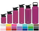 Simple Modern 22oz Summit Water Bottle + Extra Lid - Vacuum Insulated Stainless Steel Wide Mouth Hydro Travel Mug - BPA Free Basketball Container - Orchid Violet