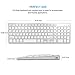 Bluetooth Keyboard, Jelly Comb Rechargeable Slim BT Wireless Keyboard with Number Pad Full Size Design for Laptop Desktop PC Tablet, Windows iOS Android-White and Silver