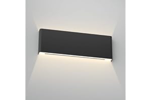 Aipsun 15.8in Modern Black Vanity Light Up and Down LED Vanity Light for Bathroom Wall Lighting Fixtures Neutral White 4000K