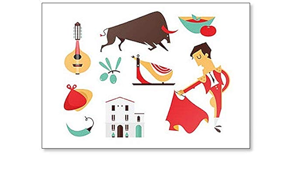 Imán para nevera con diseño de iconos y ilustraciones de ...