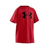 Under Armour Boys' Tech Big Logo Short Sleeve T-Shirt, Red/Black, Youth X-Large