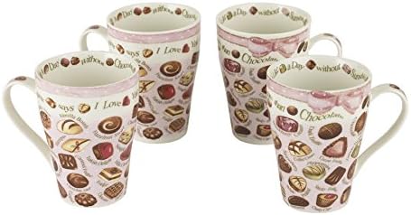 Cardew Design"Chocolates" Mug (Set of 4), 15 oz, Multicolor