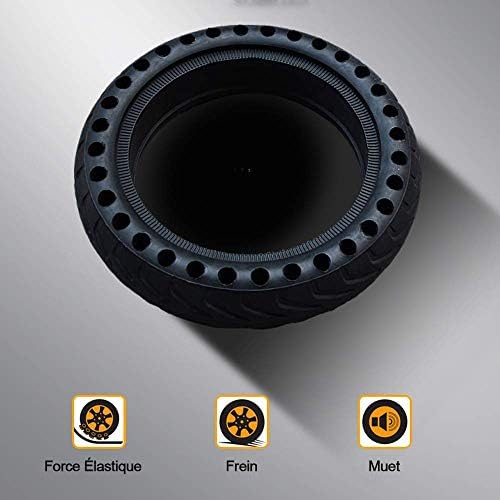 ehua® Pneu Plein Xiaomi Trottinette M365, M365 Pro, Roue Alveolée Dure Anti Crevaison Anti dérapant Increvable Solide 8,5 Pouces Avant/Arrière