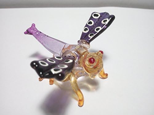 Pswmpch Glass Blown Figurine Miniature Handmade Collectible Gift Toy (Dragonfly color1)