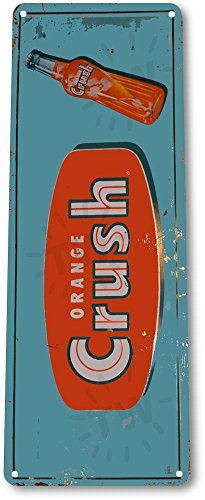 TinworldTin Sign Orange Crush Bottle Rustic Retro Soda Cola Metal Sign Decor Kitchen Cottage Farm B369