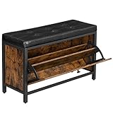 VASAGLE COPADION Shoe Bench, Padded Shoe Storage
