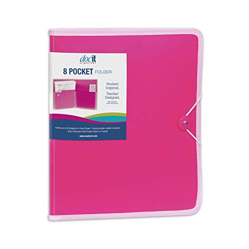 DocIt 8 Pocket Folder, Multi Pocket Folder Perfect for School, Office