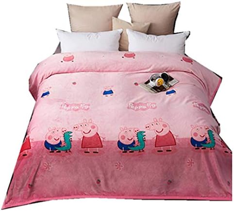 MAXWXKING Kids Throw Blanket Super Soft Fleece Cloud Mink Touch Bed/Couch Blanket Large Wrinkle Resistant & Warm Hypoallergenic Washable Lightweight Cozy Plush Blanket 60"x80" (Peppa Pig)
