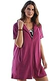 Woman Within Plus Size Hooded Terry Swim Coverup with Side Slits