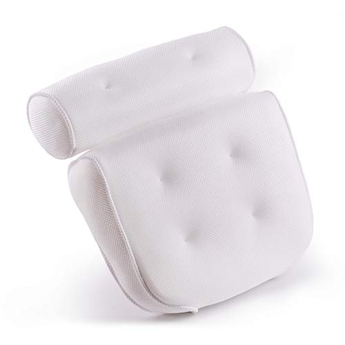 BathÂ Pillow-Luxury Spa Bathtub Cushion Head,Neck,and Shoulder Support with 6Â Non-Slip Strong SuctionÂ CupsÂ Decoration