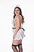 LINGERLOVE Sexy Women Plus Size Lingerie French Maid Costume Lace Cosplay Uniform Apron Fancy Dress (XXXXL, White)