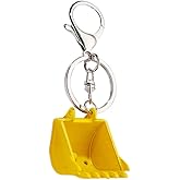 ARFUKA Keychain Bulldozer Pendant Keyring Metal Unisex Key Organizer Holder Funny Keychain Birthday Christmas Wedding Valentine's Day Gift for Men and Women Yellow