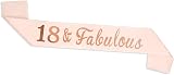 ALLY-MAGIC 18th Birthday Sash Rose Gold 18 & Fabulous Party Gift Women view 1