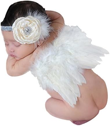 Newborn Baby Photography Props Angel Wings and Hair Band Cute Photo Accessory,Red