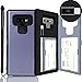 Galaxy Note 9 Case, SKINU [Note 9 Wallet Strap] Note 9 Charger Dual Layer Hidden Credit Holder Card Case with Wrist Strap Inner USB Type C Adapter and Mirror for Galaxy Note 9 (2018) - Orchid Gray